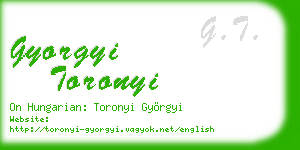 gyorgyi toronyi business card