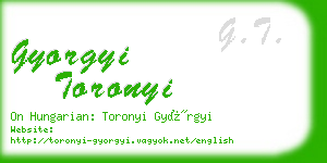 gyorgyi toronyi business card